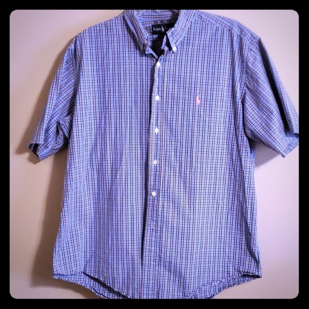 Ralph Lauren plaid button down 100% cotton